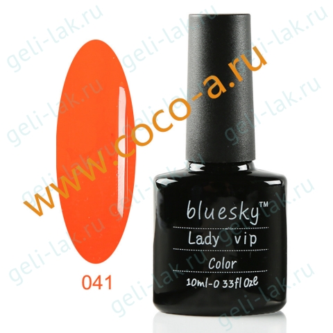 Shellac BLUESKY Lady Vip цвет 041#  арт. Сочная морковь, плотный цвет Lady vip