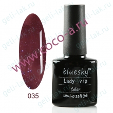 Shellac BLUESKY Lady Vip  цвет 035#  арт. Шоколадный баклажан с микроблеском Lady vip 